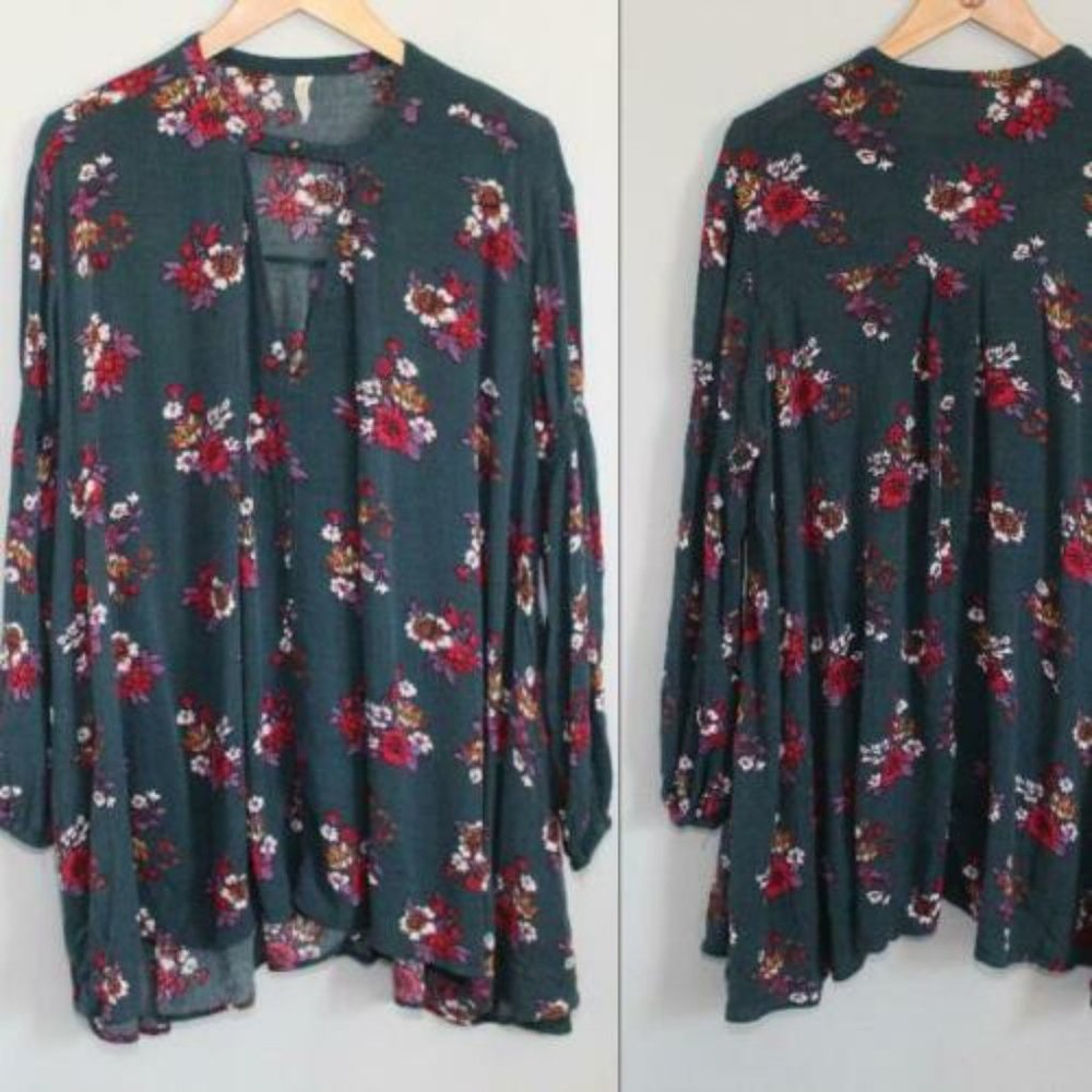 Free People Floral Tree Swing Tunic Boho H11095 - Picture 8 of 9